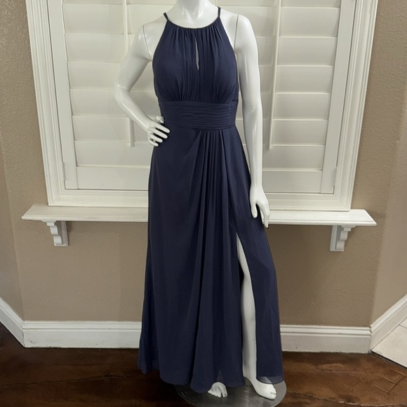 Azazie Bonnie Allure Maxi Dress Stormy - Picture 1 of 11